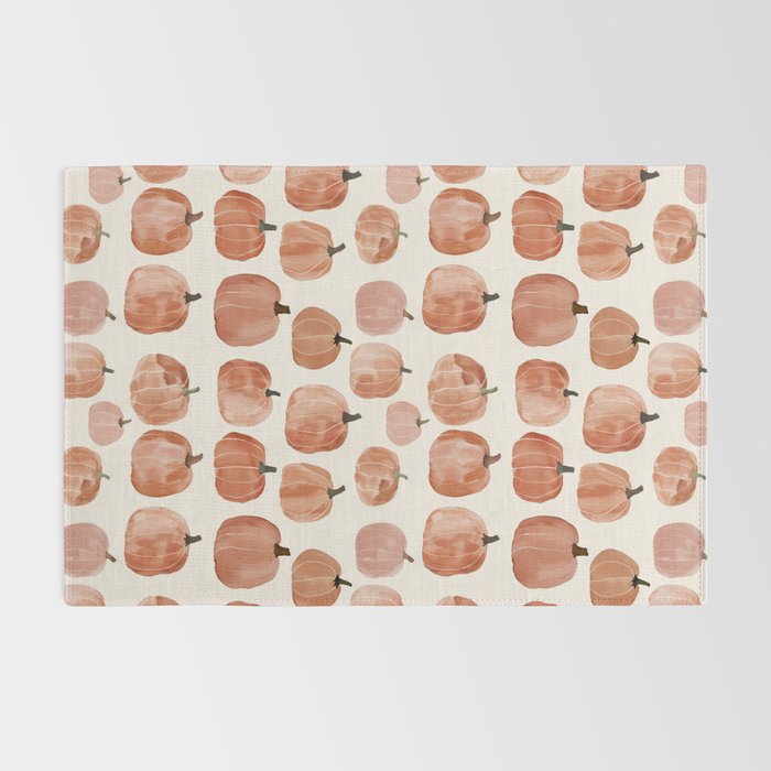 Mini Pumpkins Boho Autumn Cozy Fall Watercolor Illustration Rug Gallery Image 2