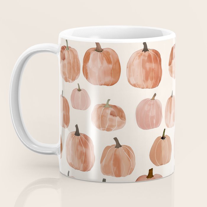 Mini Pumpkins Boho Autumn Cozy Fall Watercolor Illustration Coffee Mug Gallery Image 3