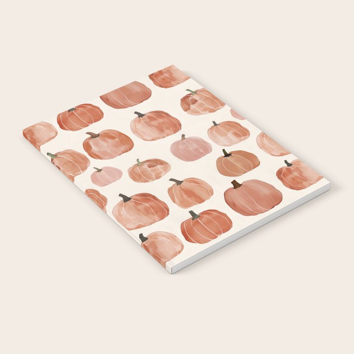 Mini Pumpkins Boho Autumn Cozy Fall Watercolor Illustration Notebook Gallery Image 1