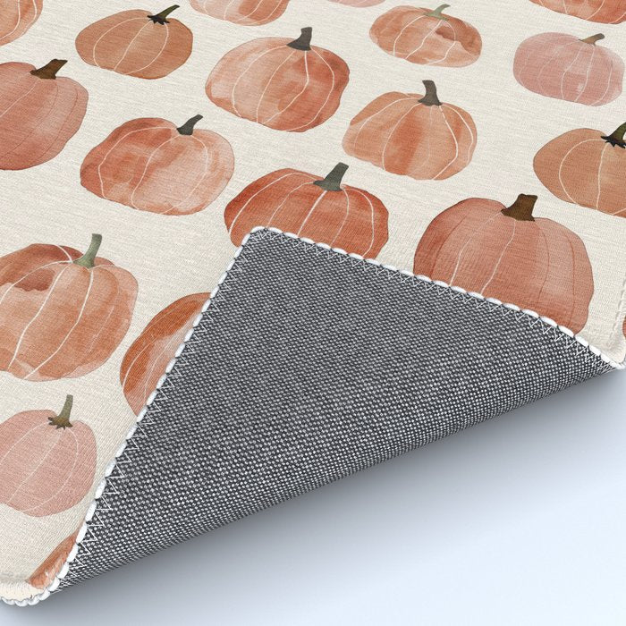 Mini Pumpkins Boho Autumn Cozy Fall Watercolor Illustration Rug Gallery Image 4