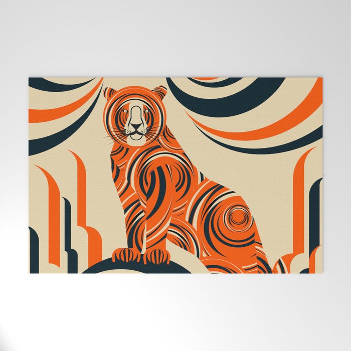 Tiger in the Woods Welcome Mat Gallery Image 1