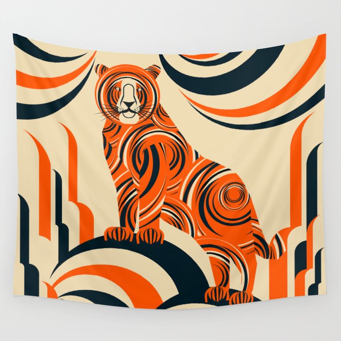 Tiger in the Woods Wall Tapestry Gallery Image 4