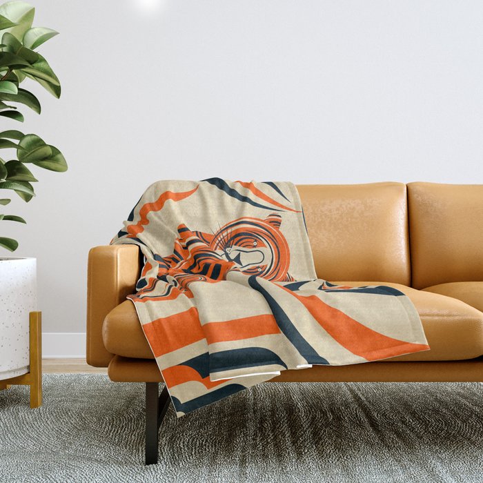 Tiger in the Woods Throw Blanket Gallery Image 1