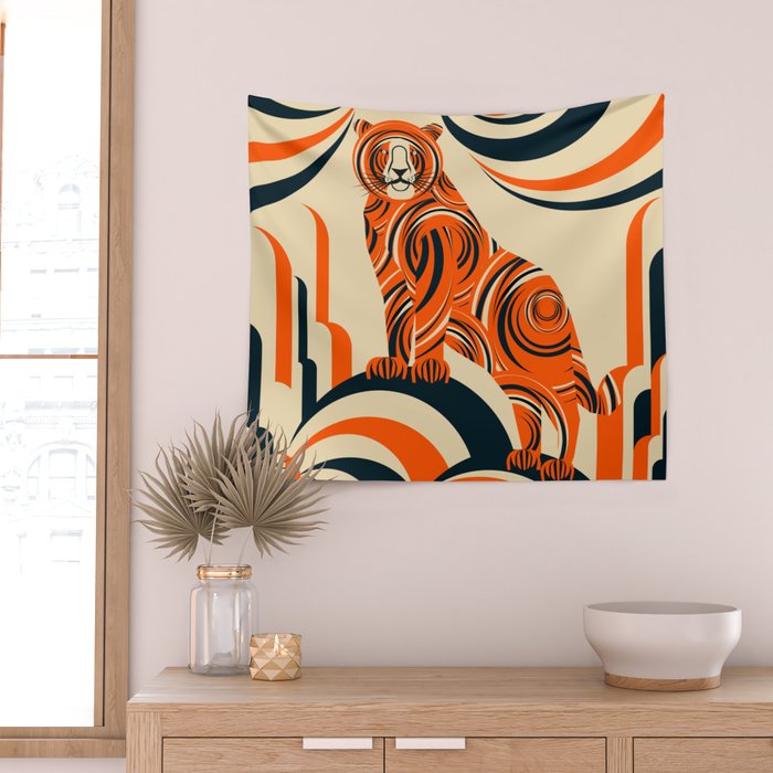 Tiger in the Woods Wall Tapestry Gallery Image 2