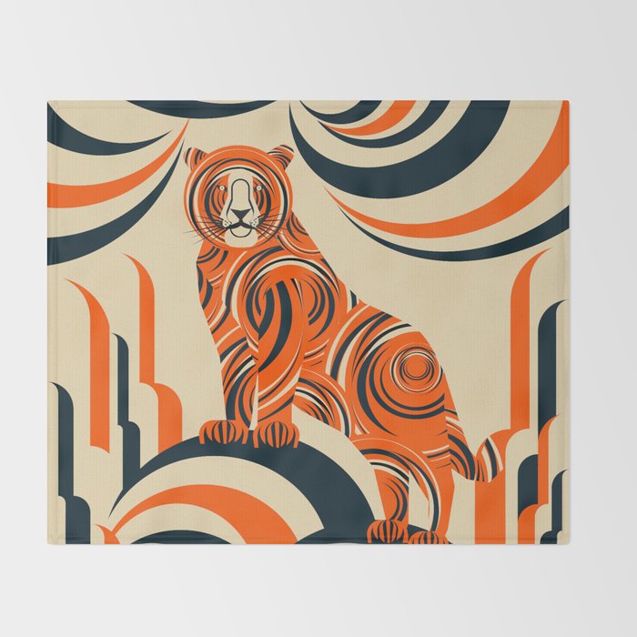 Tiger in the Woods Throw Blanket Gallery Image 2