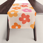 Retro 60s 70s Flowers Pattern #pattern #vintage Table Runner Gallery Image 1