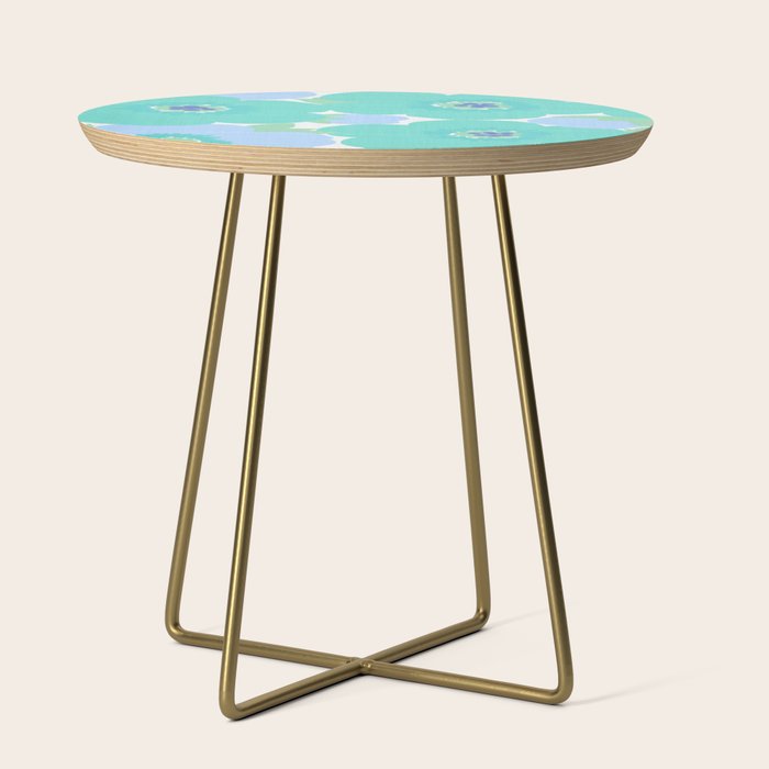 Bright Summer Floral Mid-Century Style Flower Pattern Side Table Gallery Image 1