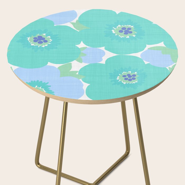 Bright Summer Floral Mid-Century Style Flower Pattern Side Table Gallery Image 2