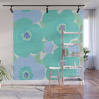 Bright Summer Floral Mid-Century Style Flower Pattern Wall Mural Gallery Image 1