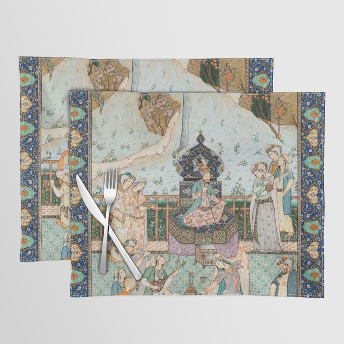 Persian Royal Court Dance Show Miniature Painting  Placemat Gallery Image 1
