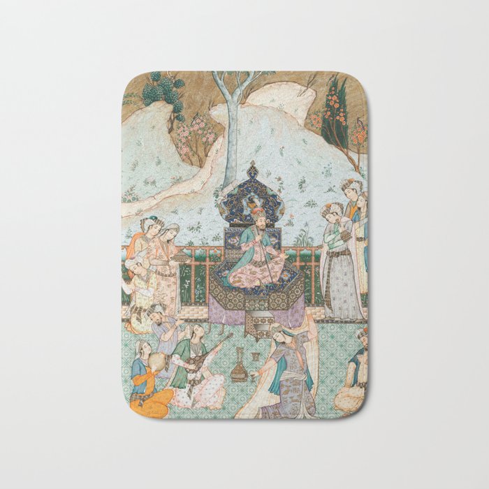 Persian Royal Court Dance Show Miniature Painting  Bath Mat Gallery Image 1