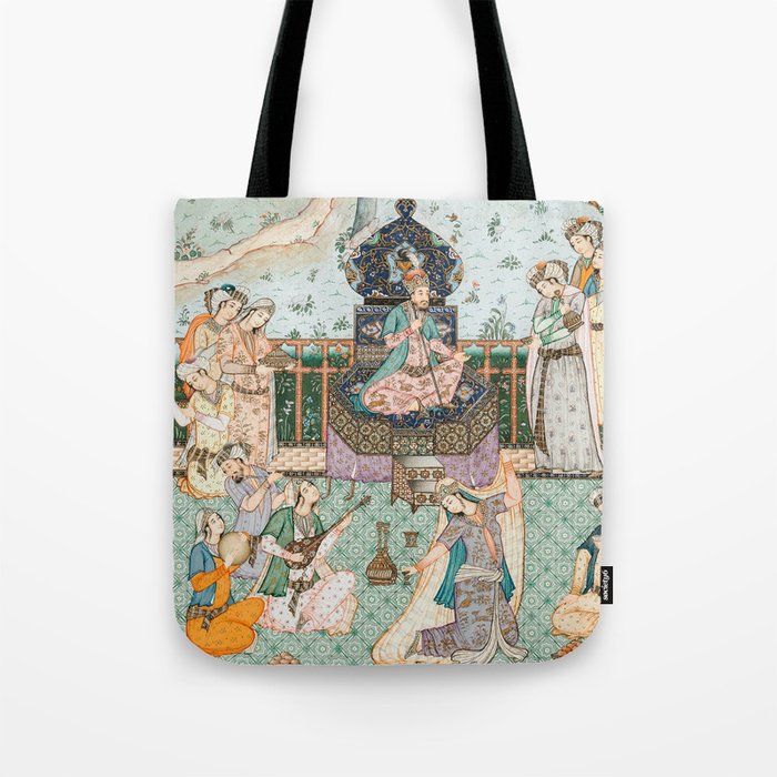 Persian Royal Court Dance Show Miniature Painting  Tote Bag Gallery Image 1