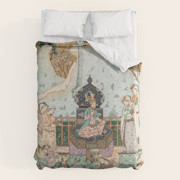 Persian Royal Court Dance Show Miniature Painting  Duvet Cover Gallery Image 1