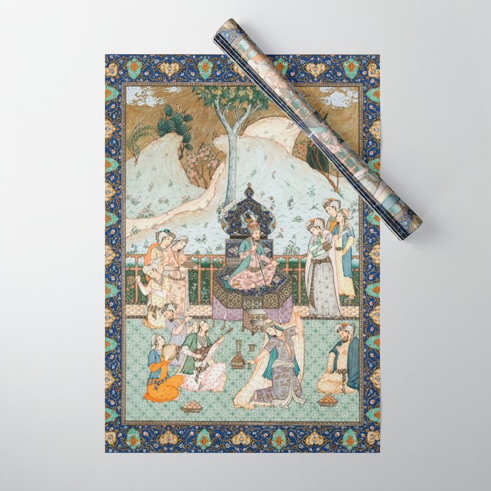 Persian Royal Court Dance Show Miniature Painting  Wrapping Paper Gallery Image 1