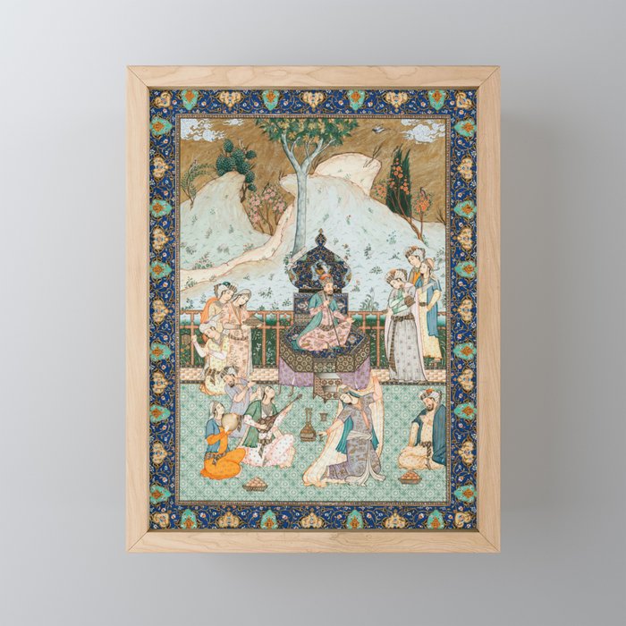 Persian Royal Court Dance Show Miniature Painting  Mini Art Print Gallery Image 1