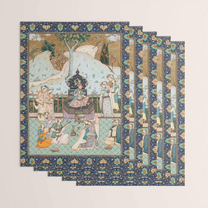 Persian Royal Court Dance Show Miniature Painting  Wrapping Paper Gallery Image 3