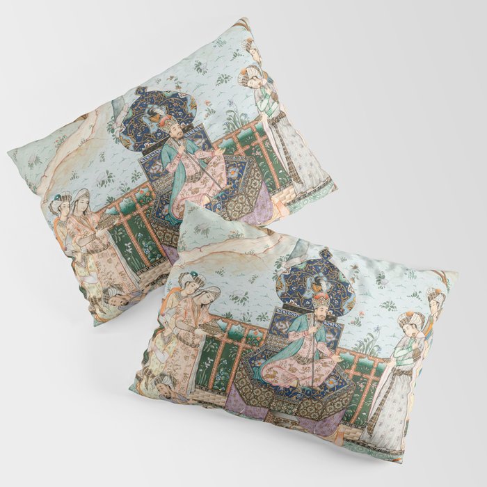 Persian Royal Court Dance Show Miniature Painting  Pillow Sham Gallery Image 3