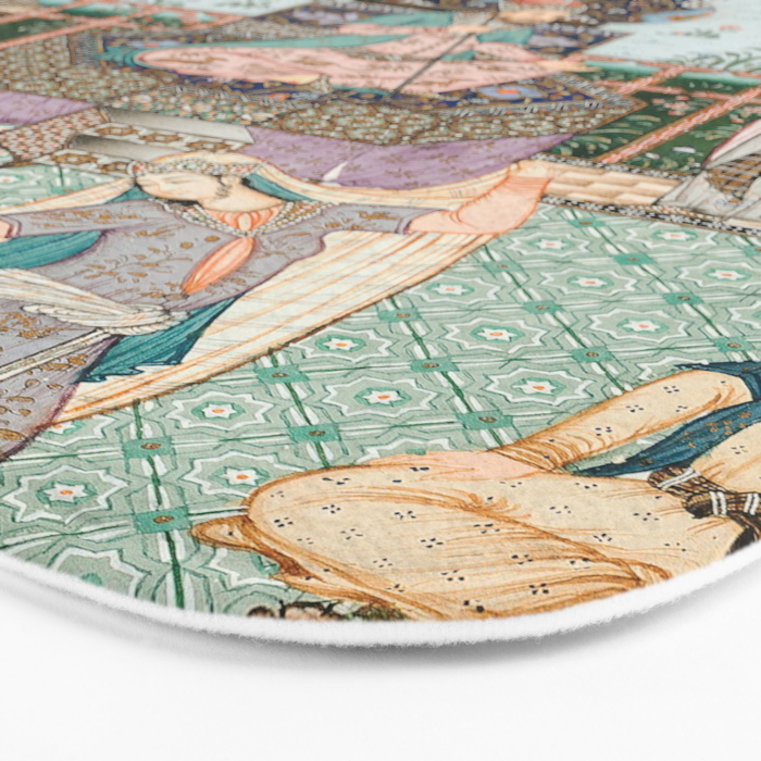 Persian Royal Court Dance Show Miniature Painting  Bath Mat Gallery Image 3