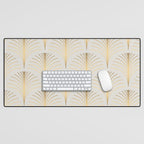 Golden Fan Leaf Art Deco Desk Mat Gallery Image 1
