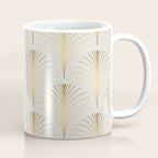 Golden Fan Leaf Art Deco Coffee Mug Gallery Image 1