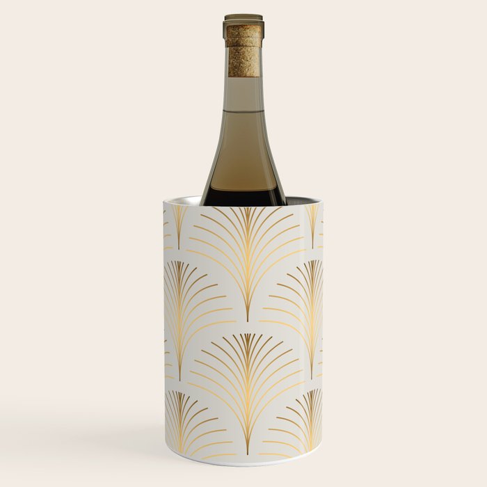 Golden Fan Leaf Art Deco Wine Chiller Gallery Image 3