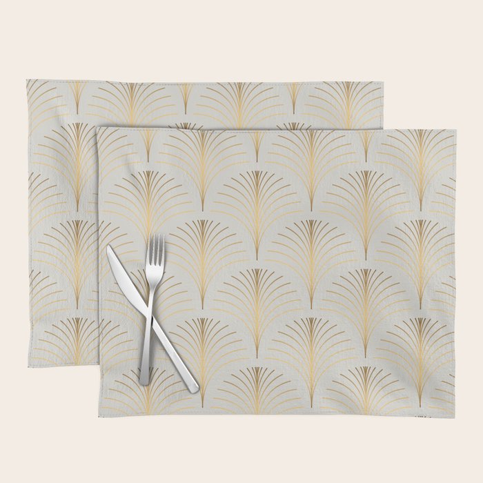 Golden Fan Leaf Art Deco Placemat Gallery Image 1