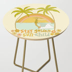 stay golden sun child lady surfer blonde / retro surf art by surfy birdy  Side Table Gallery Image 2