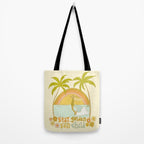 stay golden sun child lady surfer blonde / retro surf art by surfy birdy  Tote Bag Gallery Image 2