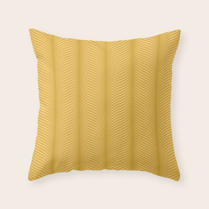 Elysian IX Golden Yellow Throw Pillow Gallery Image 1