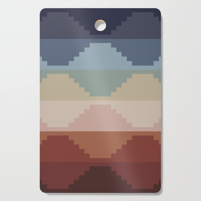 Geometric Aztec Pyramid Pattern III Cutting Board Gallery Image 1