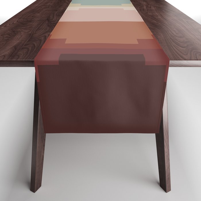 Geometric Aztec Pyramid Pattern III Table Runner Gallery Image 1