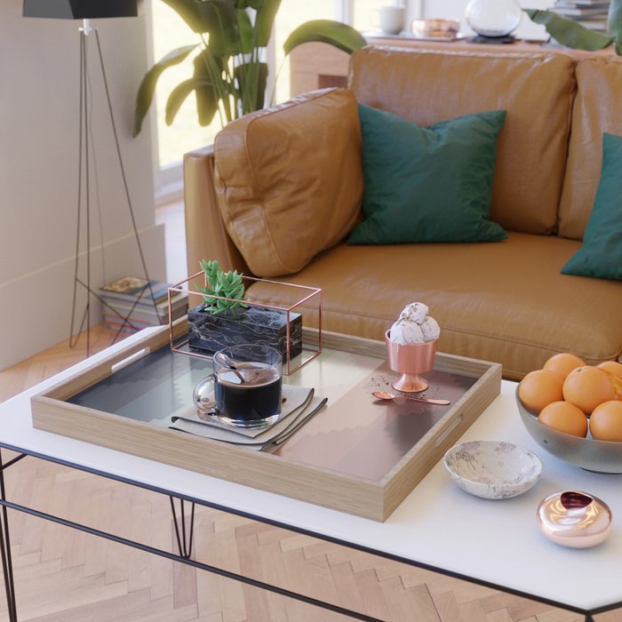 Geometric Aztec Pyramid Pattern III Serving Tray Gallery Image 2