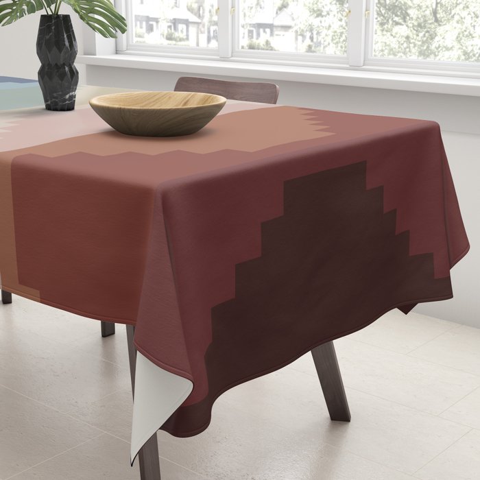 Geometric Aztec Pyramid Pattern III Tablecloth Gallery Image 3