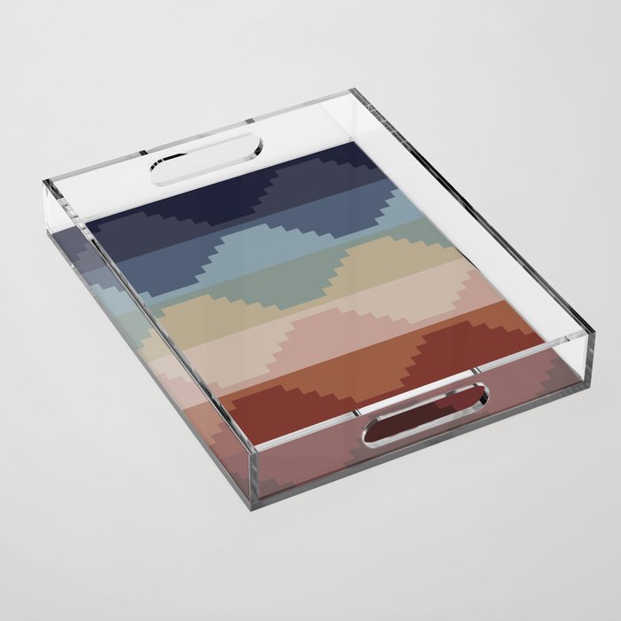Geometric Aztec Pyramid Pattern III Acrylic Tray Gallery Image 1
