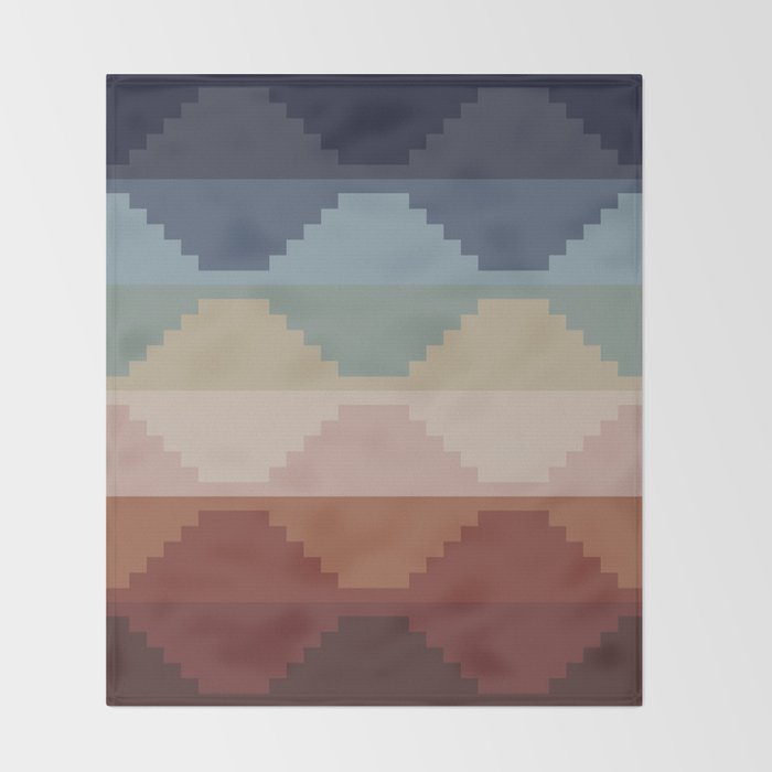 Geometric Aztec Pyramid Pattern III Throw Blanket Gallery Image 2