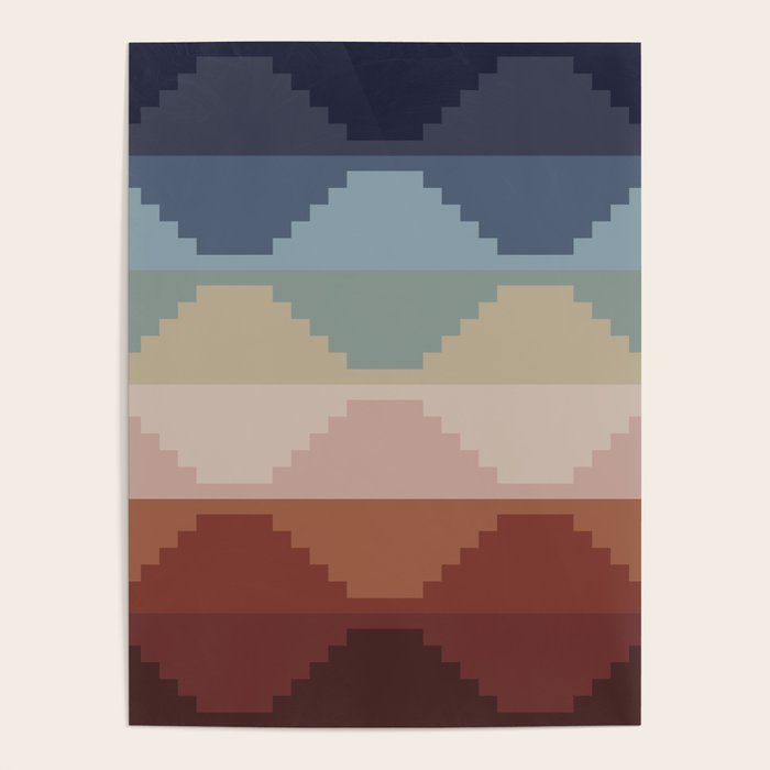 Geometric Aztec Pyramid Pattern III Poster Gallery Image 4