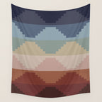 Geometric Aztec Pyramid Pattern III Wall Tapestry Gallery Image 4