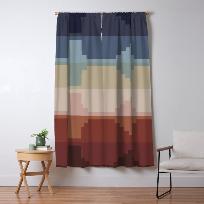Geometric Aztec Pyramid Pattern III Window Curtain Gallery Image 5