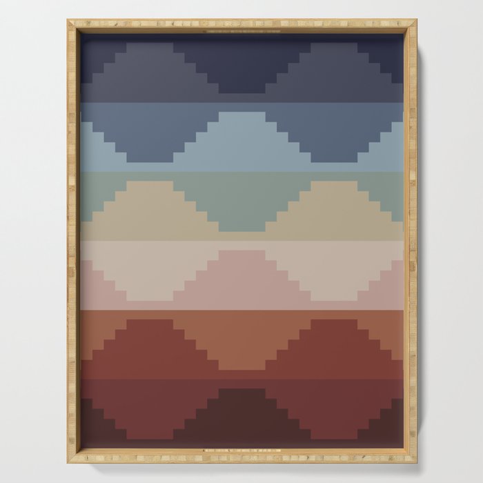 Geometric Aztec Pyramid Pattern III Serving Tray Gallery Image 1