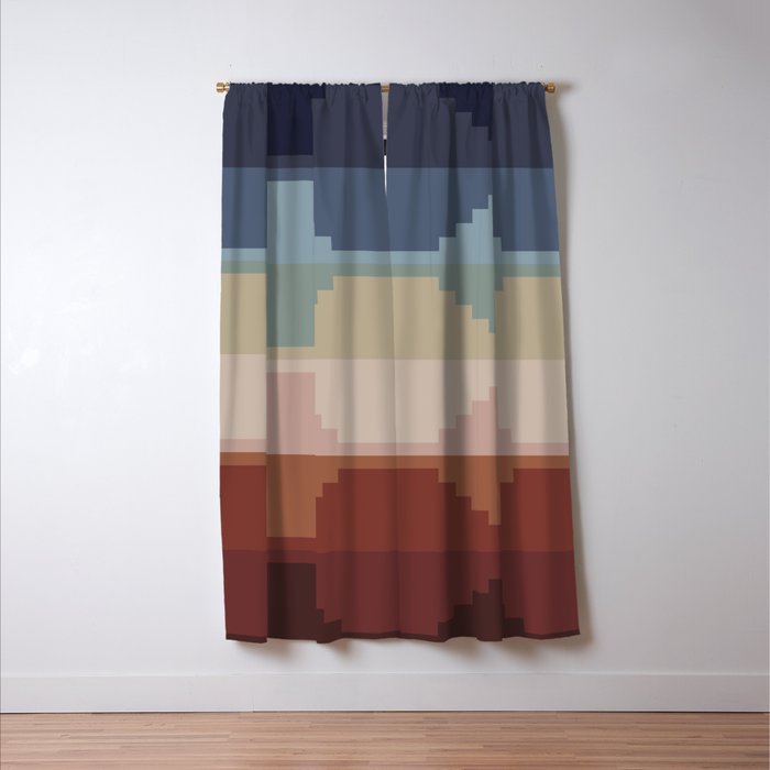 Geometric Aztec Pyramid Pattern III Window Curtain Gallery Image 3
