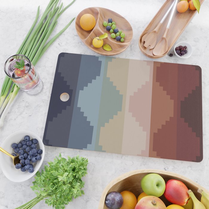 Geometric Aztec Pyramid Pattern III Cutting Board Gallery Image 2