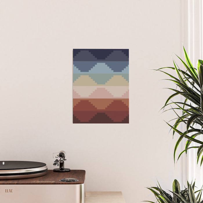 Geometric Aztec Pyramid Pattern III Poster Gallery Image 2