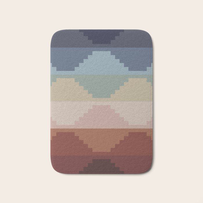 Geometric Aztec Pyramid Pattern III Bath Mat Gallery Image 1
