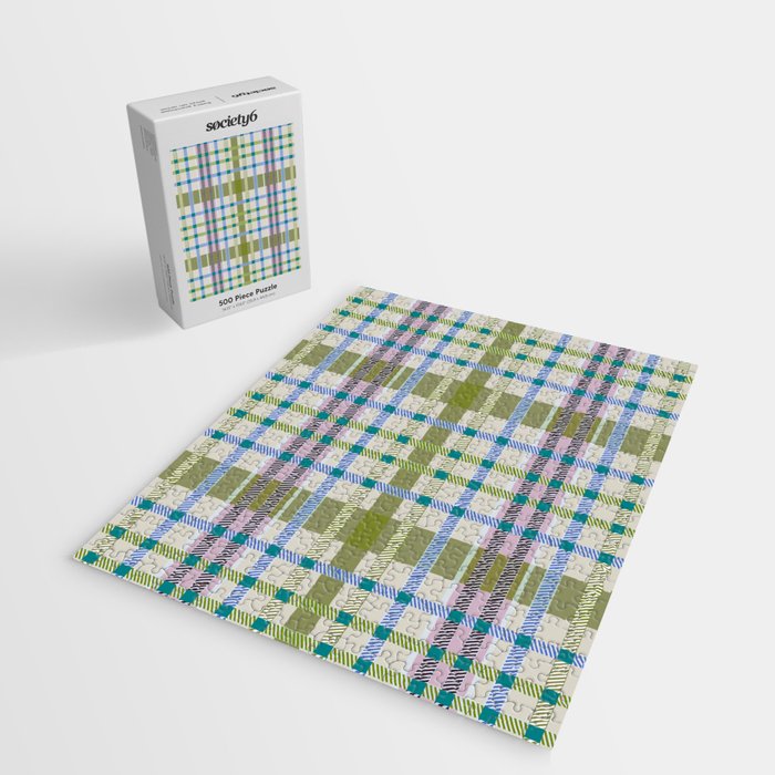 Vibrant Plaid Fusion C Jigsaw Puzzle Gallery Image 2