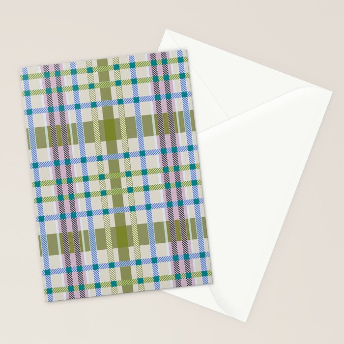 Vibrant Plaid Fusion C Stationery Card Gallery Image 2