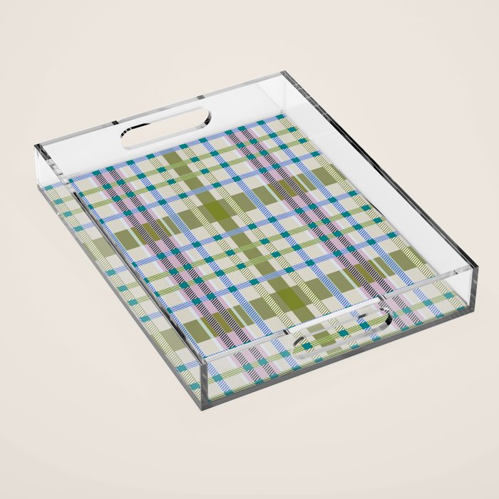 Vibrant Plaid Fusion C Acrylic Tray Gallery Image 1