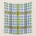 Vibrant Plaid Fusion C Wall Tapestry Gallery Image 4