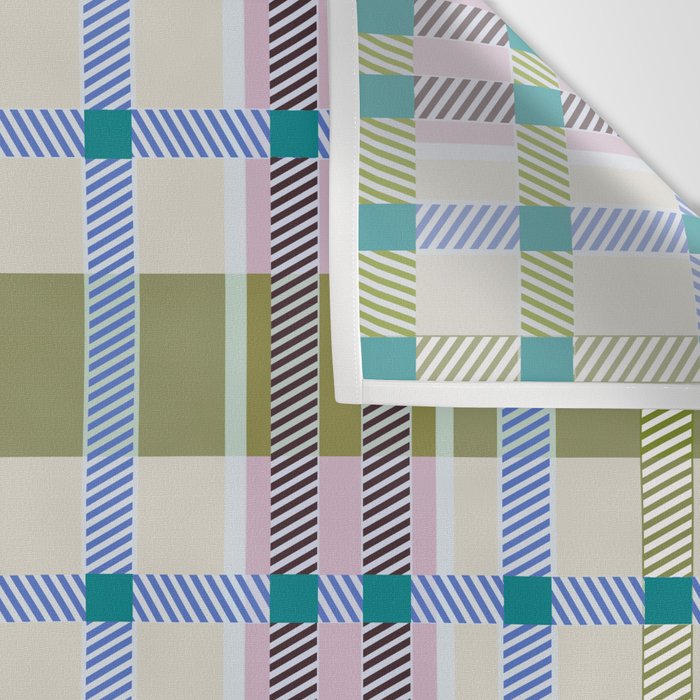 Vibrant Plaid Fusion C Wall Tapestry Gallery Image 3