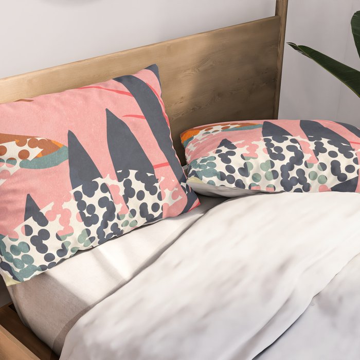 Abstract Boho Tropical Foliage 2 Pillow Sham Gallery Image 2