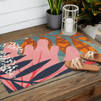 Abstract Boho Tropical Foliage 2 Outdoor Rug Gallery Image 2